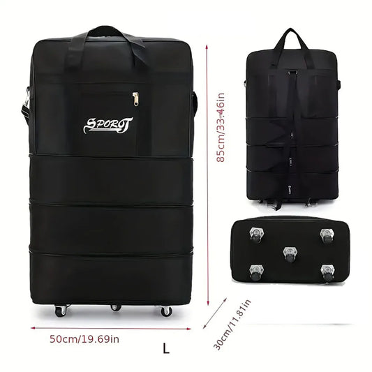 Expandable Foldable Trolley Luggage With Spinner Wheels For Travel