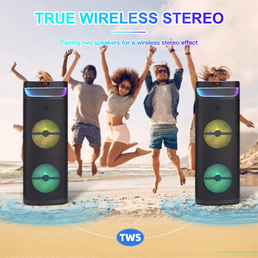 CURUK 3000W Portable Bluetooth Party Speaker Subwoofer Heavy Bass