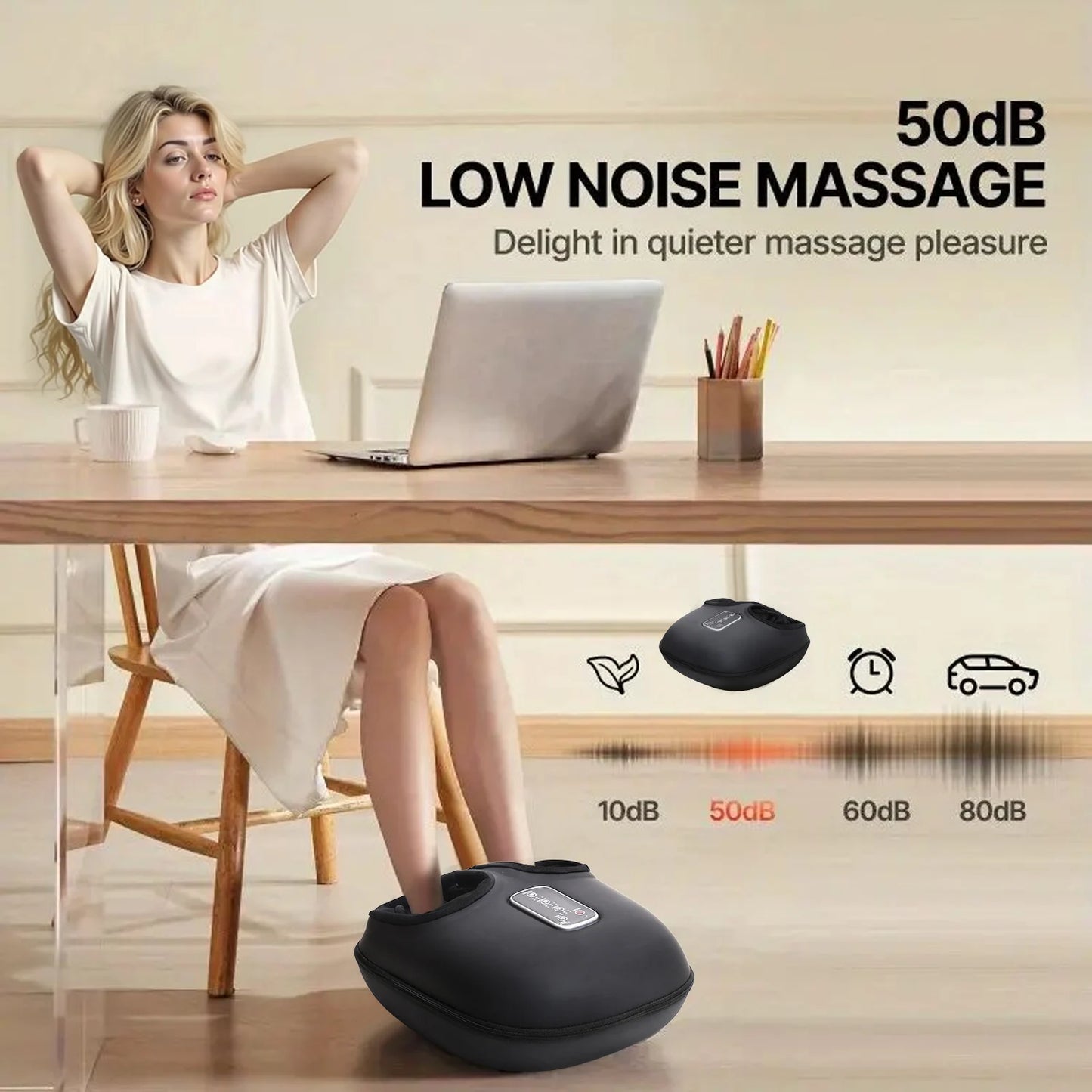 LEERCON Automatic Foot Massage Machine With Fully Wrapped Rollers