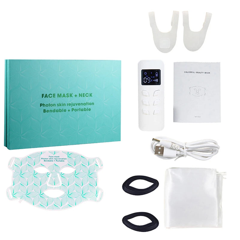 Silicone LED Facial Mask Photon Infrared Light Therapy Wireless