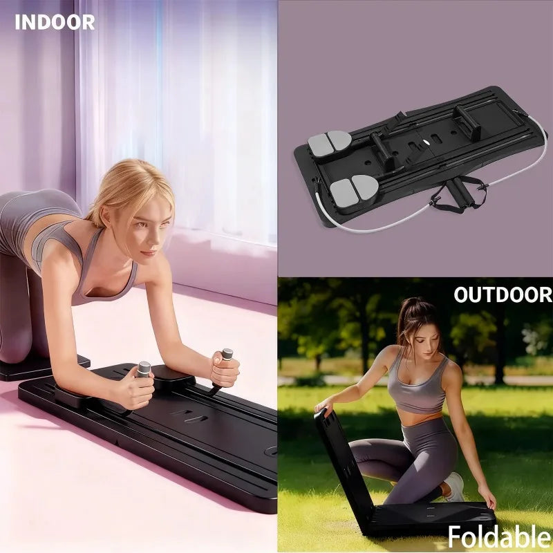 Foldable Ab Workout Board With Resistance Bands For Abs Training