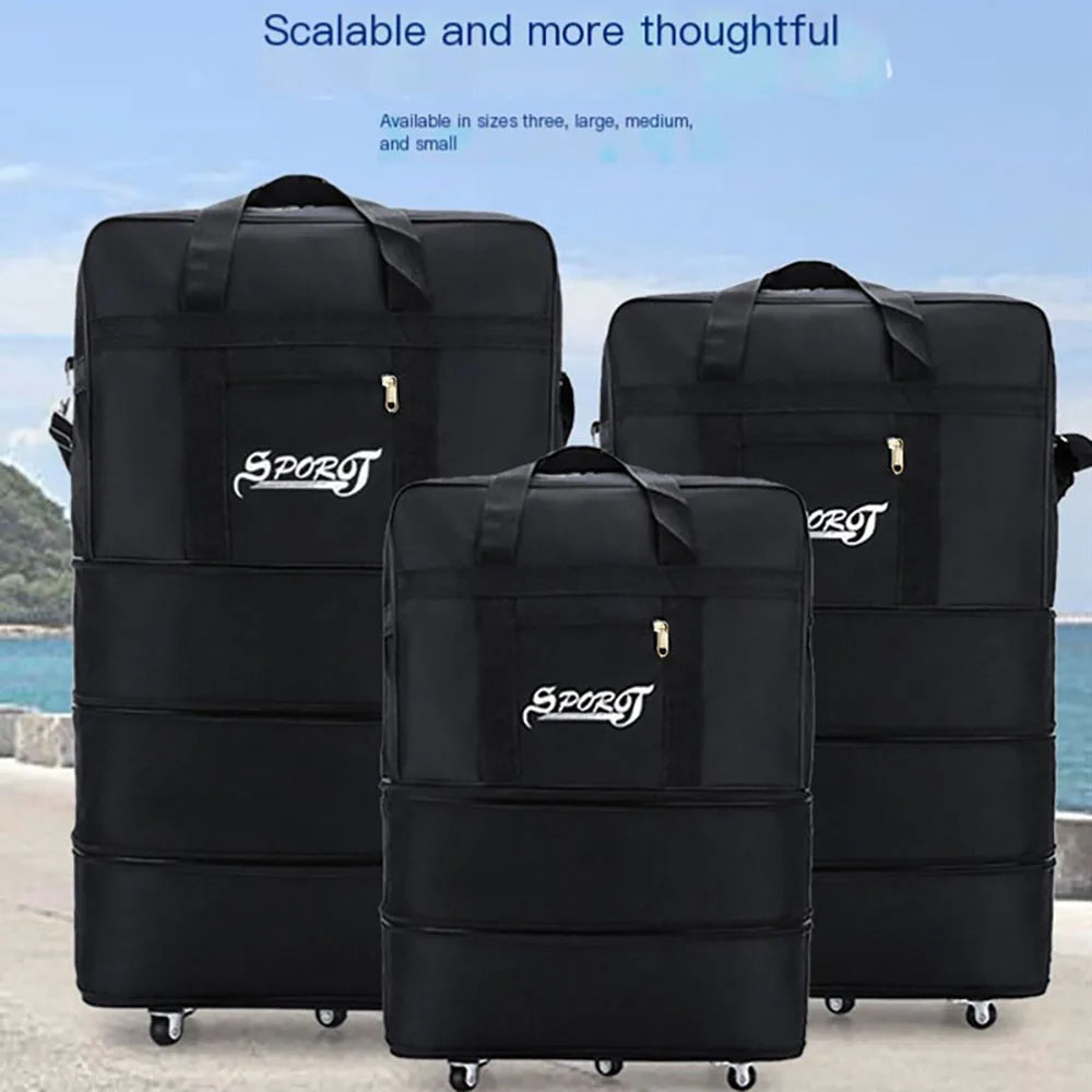 Expandable Foldable Trolley Luggage With Spinner Wheels For Travel