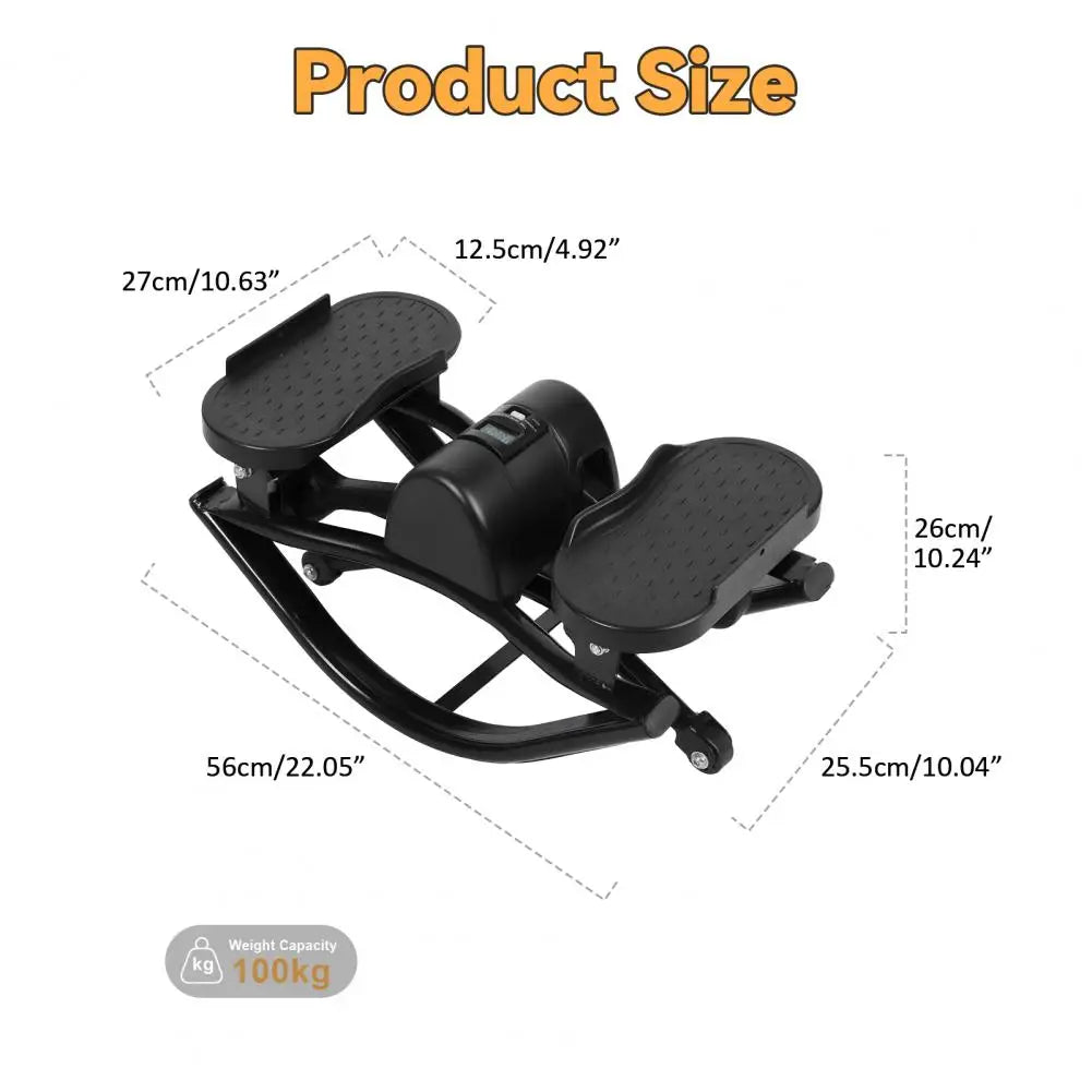 Lateral Rocking Stepper With LCD Monitor for Lower Body Workouts