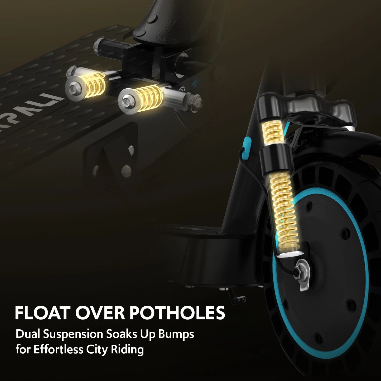 Osboo Electric Scooter For Adults Foldable Dual Suspension With Turn Signals 650W 10 Inch Tires 25 Mile Range 22 MPH