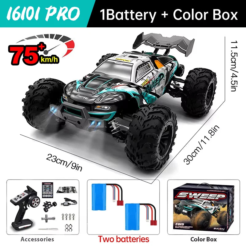 WLtoys 16101 Pro 116 Scale High Speed 4WD RC Car With LED Light