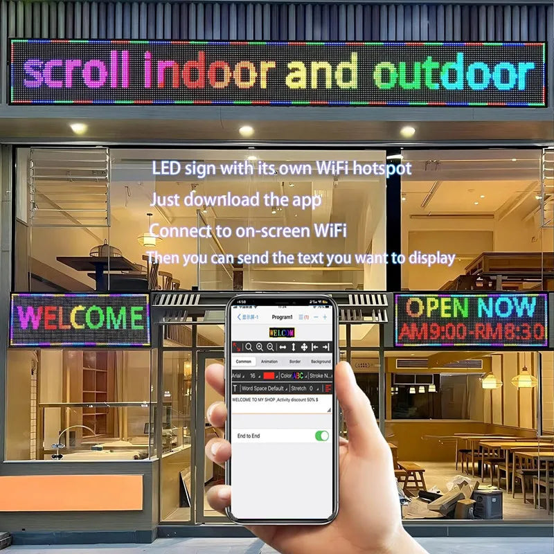 Outdoor LED Electric Message Board With Moving Text Display