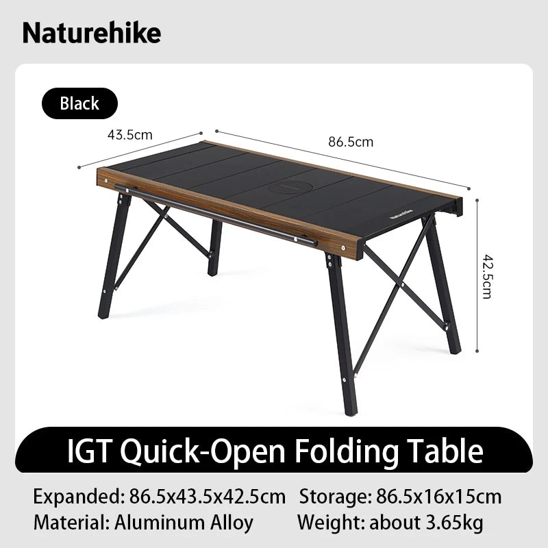 Naturehike Camping Folding Aluminum IGT Table Portable BBQ Grill Cooking