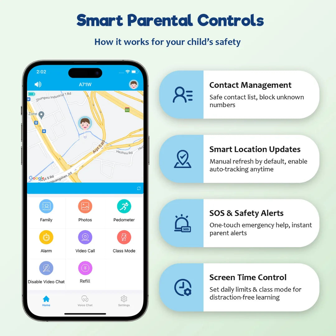 4G Kids GPS Smartwatch With Video Calling And Voice Chat