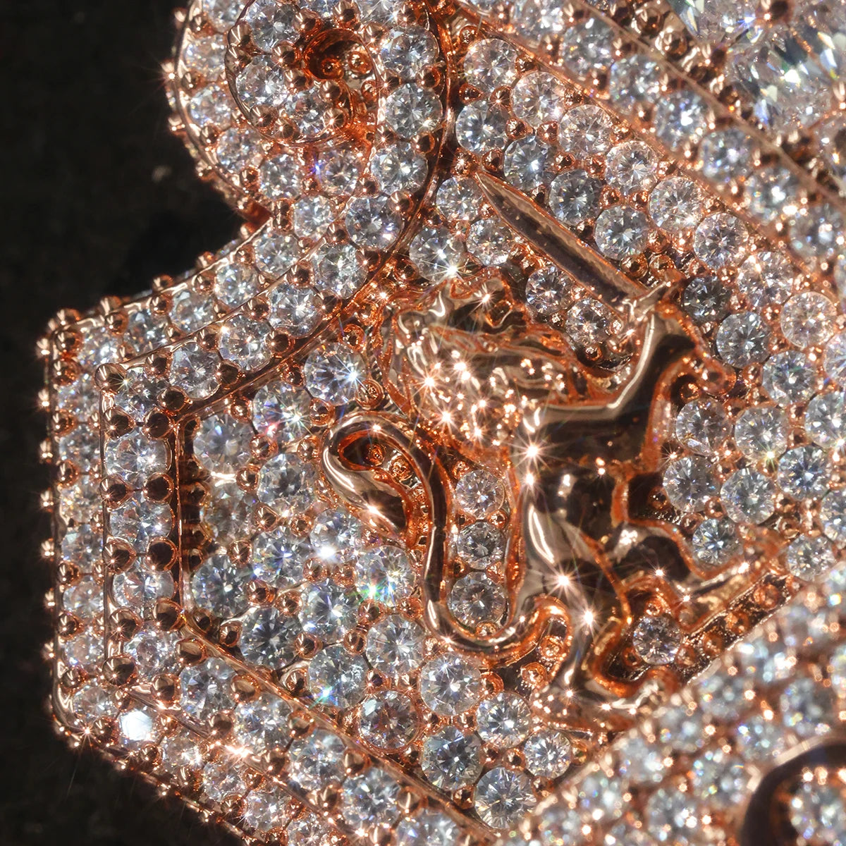 House Of Vision Iced Shield CZ Pendant Rose Gold Necklace