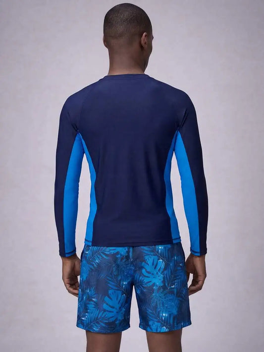 Mens Long Sleeve Rash Guard And Swim Shorts Set For Active Beachwear Durable Polyester Spandex