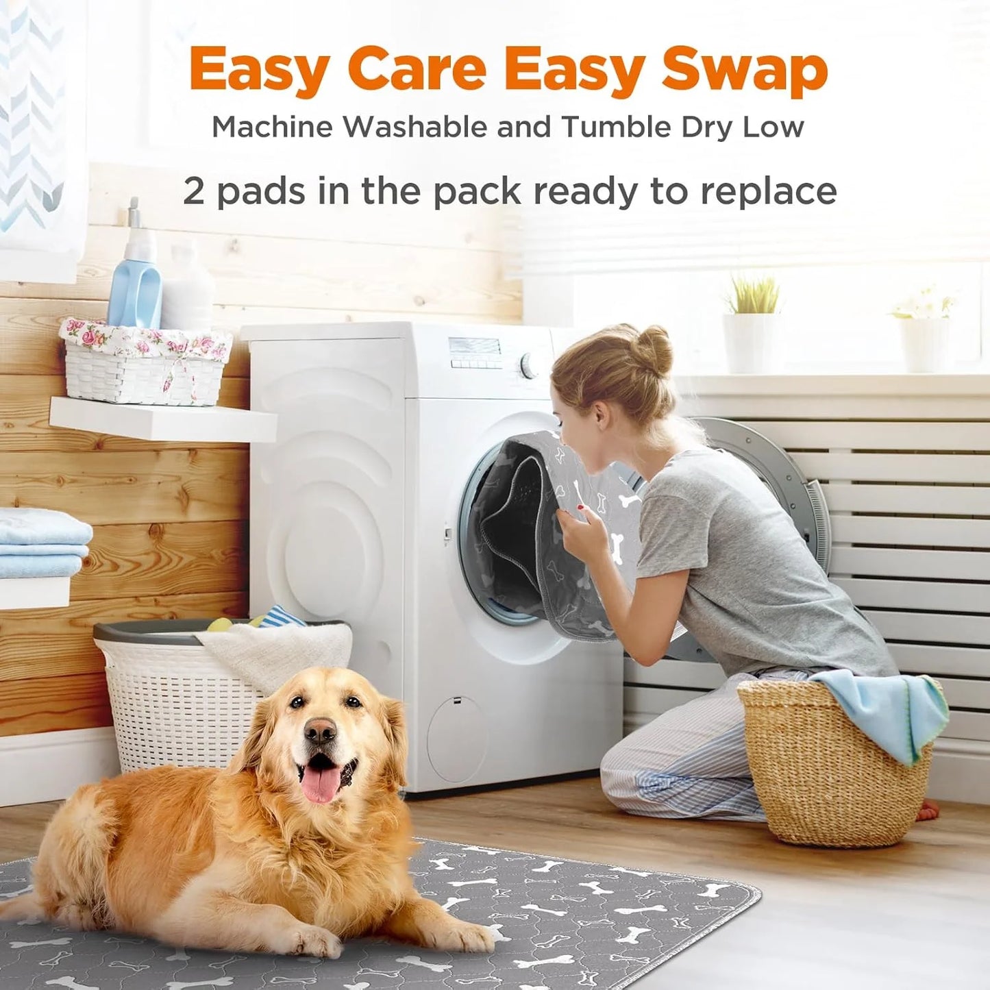 Washable Dog Pee Pads Reusable Absorbent Puppy Training Pads