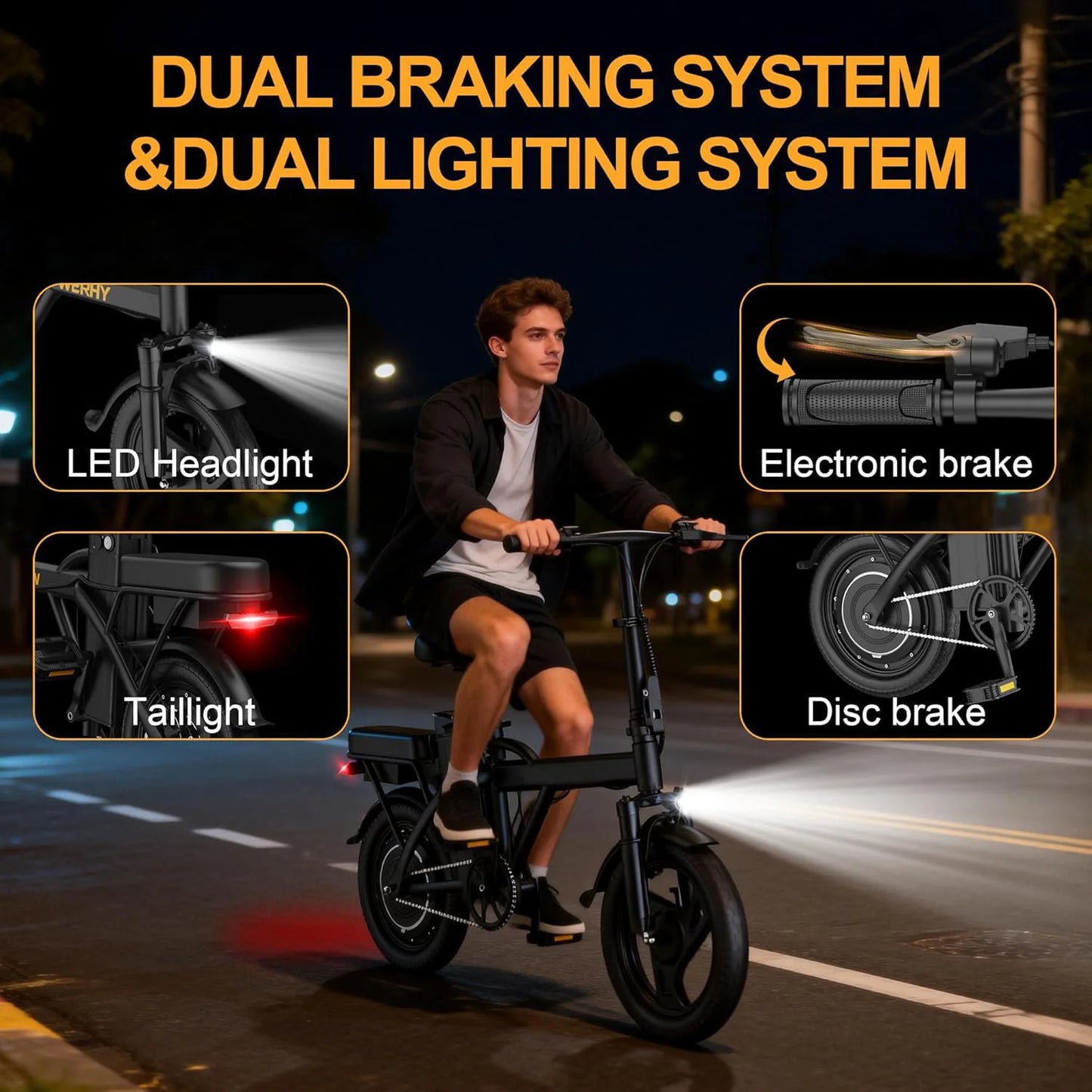 14 Inch Foldable 500W Electric Bike For City Commuting