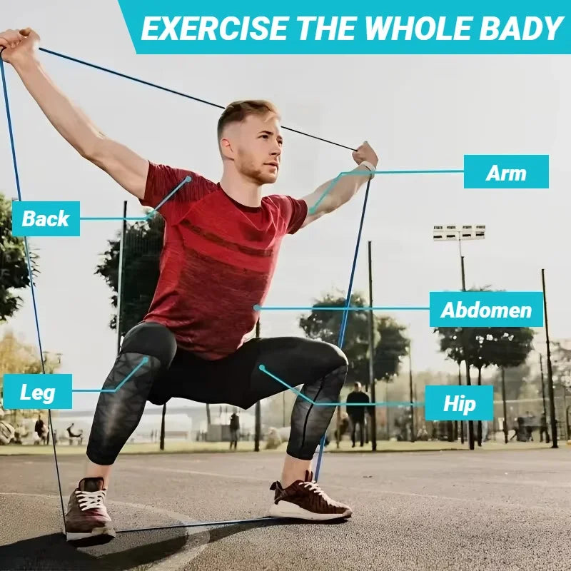Tpe Elastic Band Resistance Training Set For Full Body Workouts