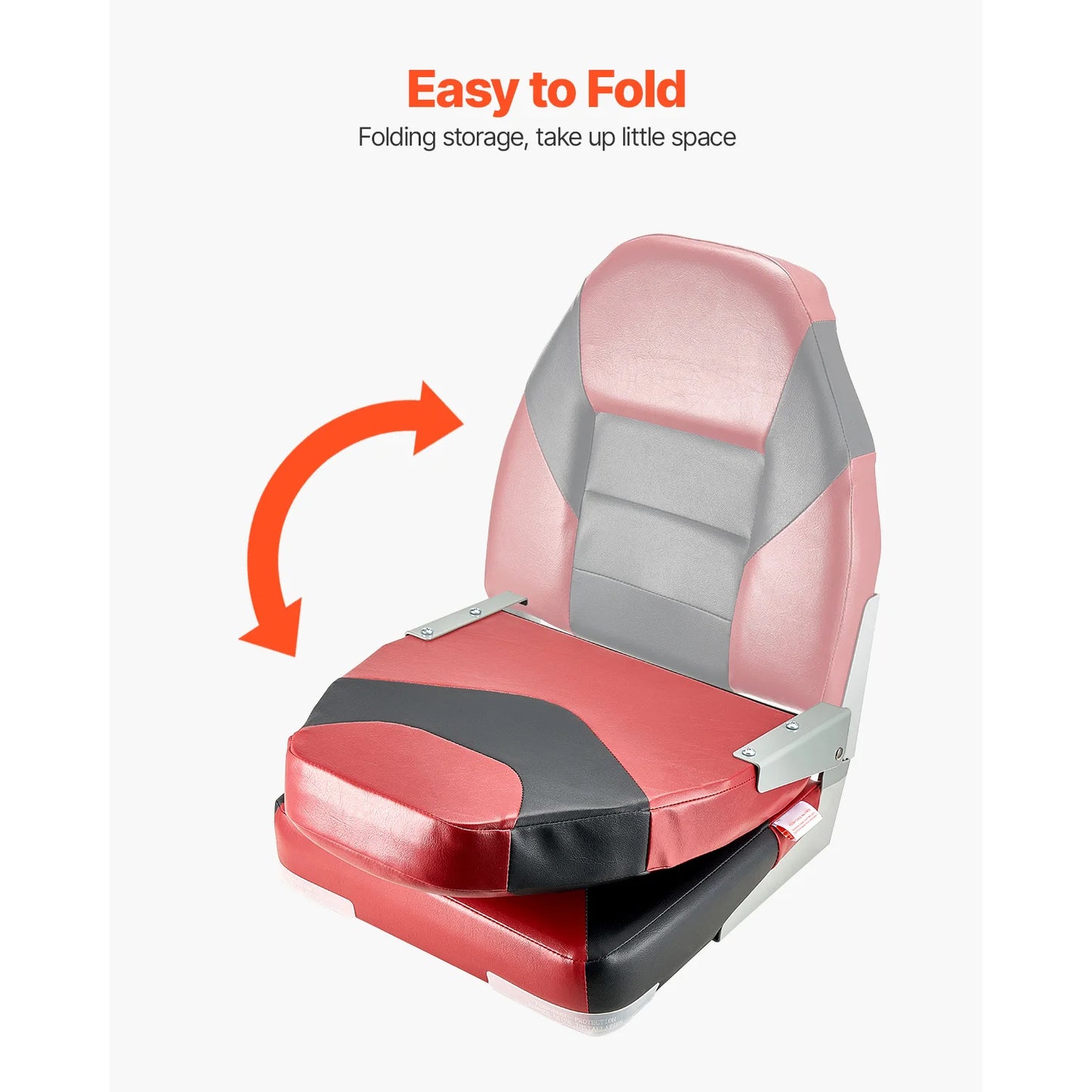 SucceBuy High Back Folding Boat Seat With Aluminum Hinges Waterproof PVC Leather Rugged Fishing Seat For Boats Yachts