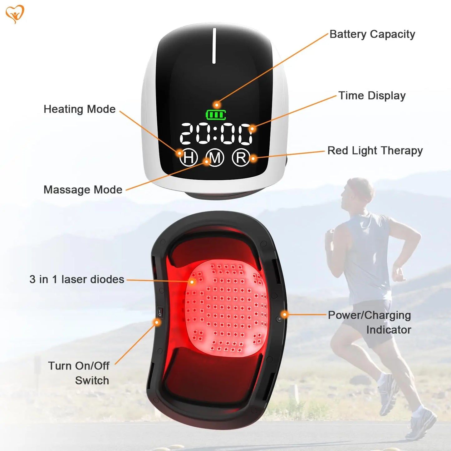 Jitesy Electric Heated Knee Massager With Red Light Therapy