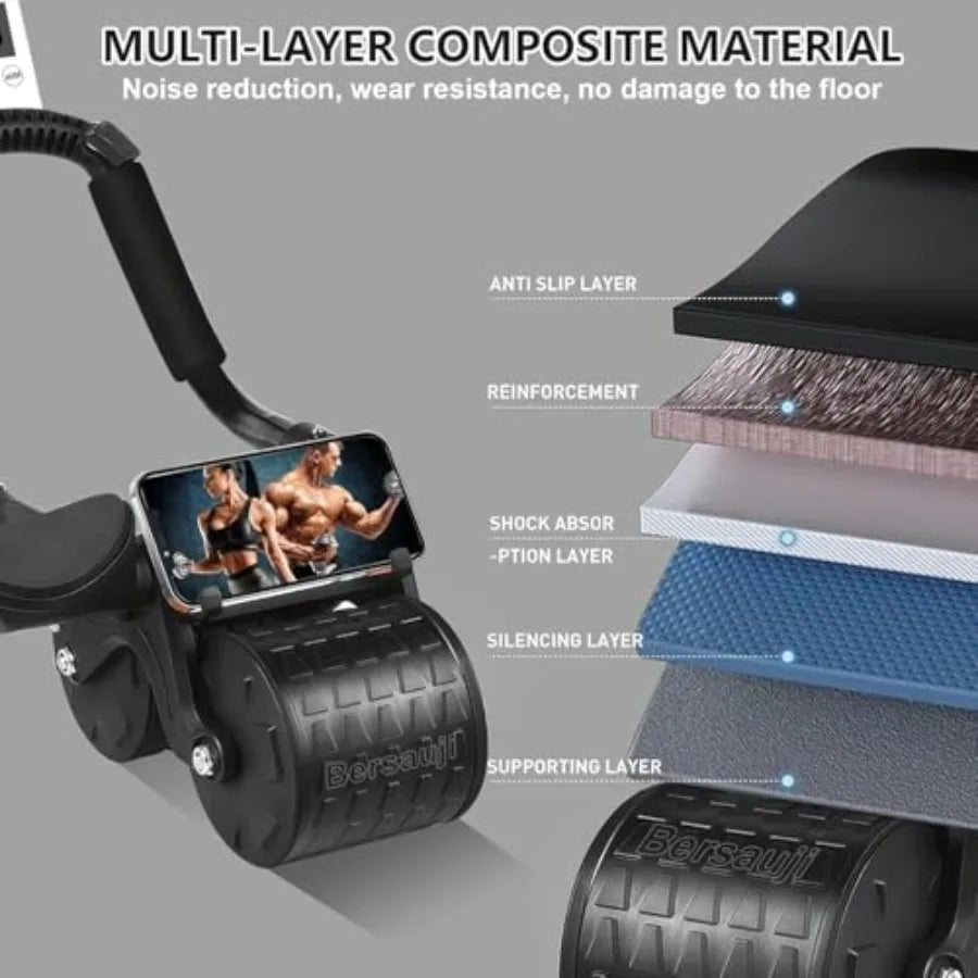 Automatic Rebound Abdominal Wheel With Knee Mat And Support