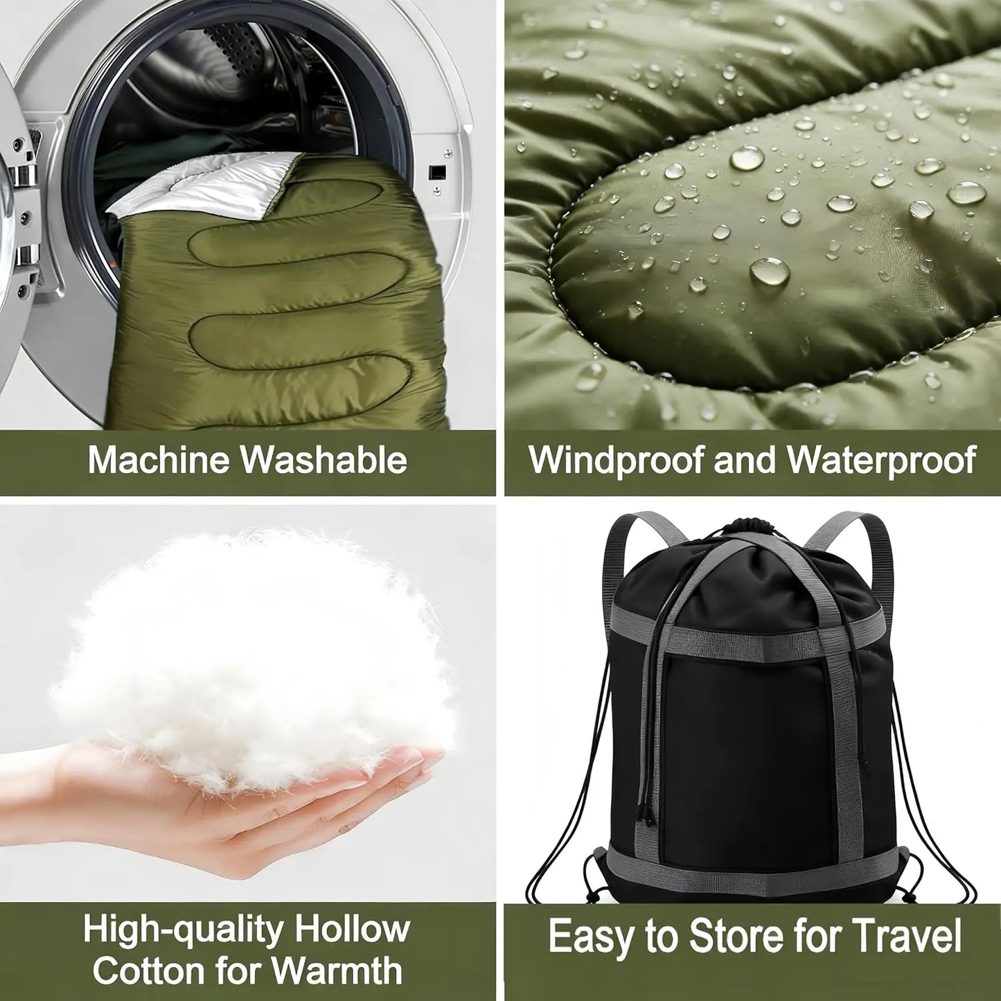 Double Camping Sleeping Bag Ultralight Waterproof 4 Season Backpacking