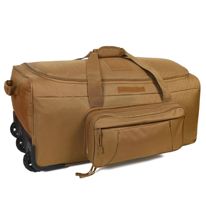 Q CN Tactical Rolling Luggage for Travel and Camping