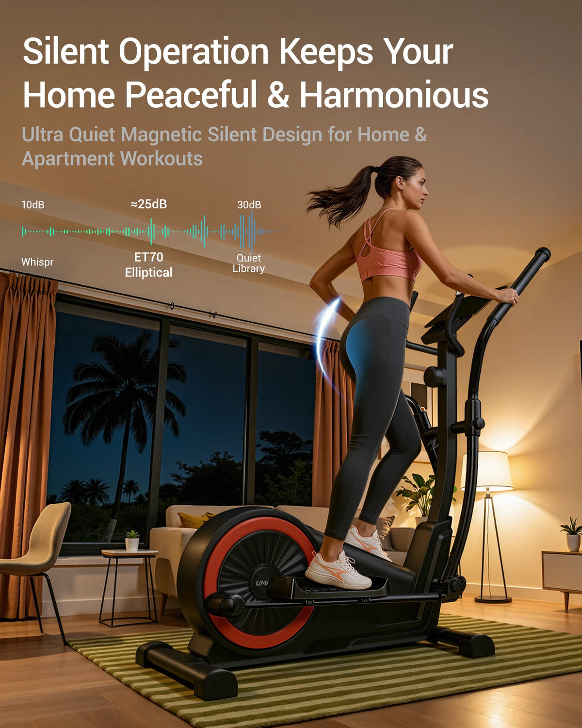 UMAY ET70 Magnetic Elliptical Exercise Machine With LCD Monitor