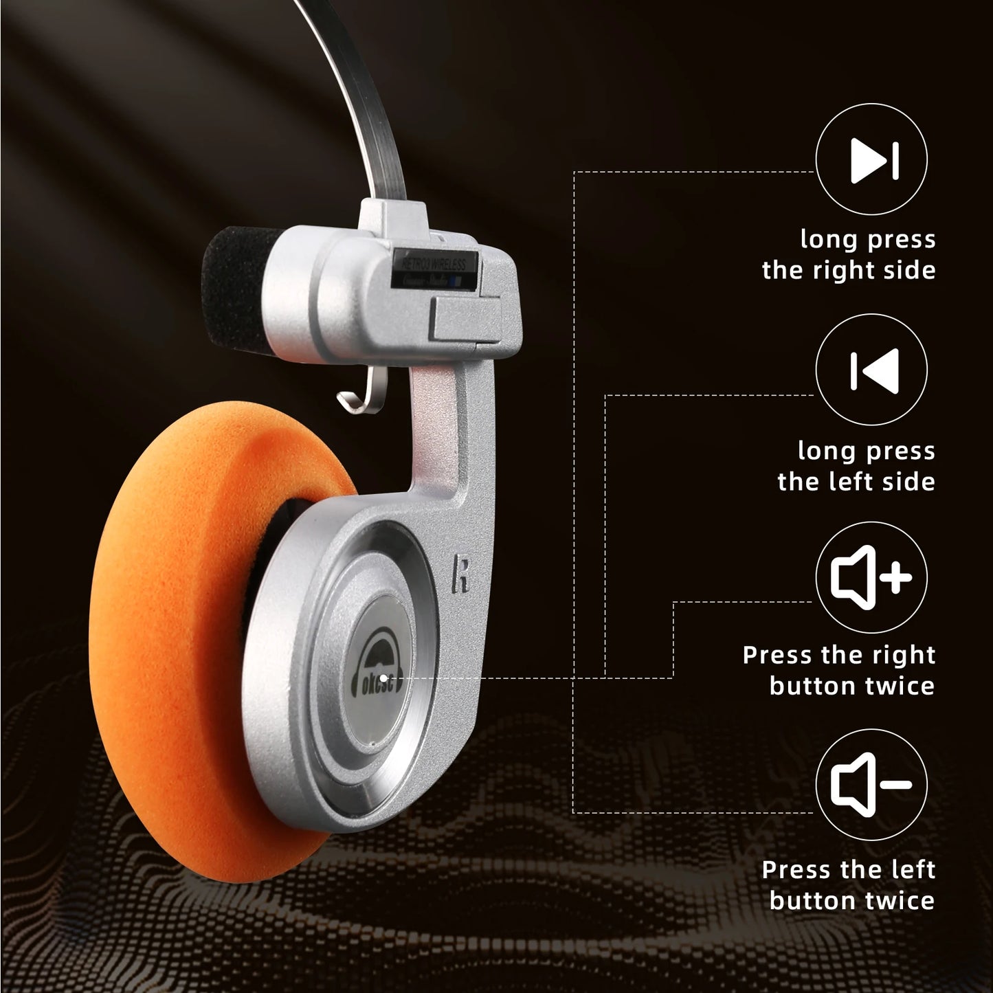 Okcsc 2 In 1 Retro Wireless Headphones Open Ear BT 5 3