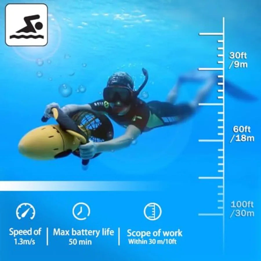 Sea Scooter For Adults Dual Speed Propeller Underwater Explorer With Ultra Long Battery Life