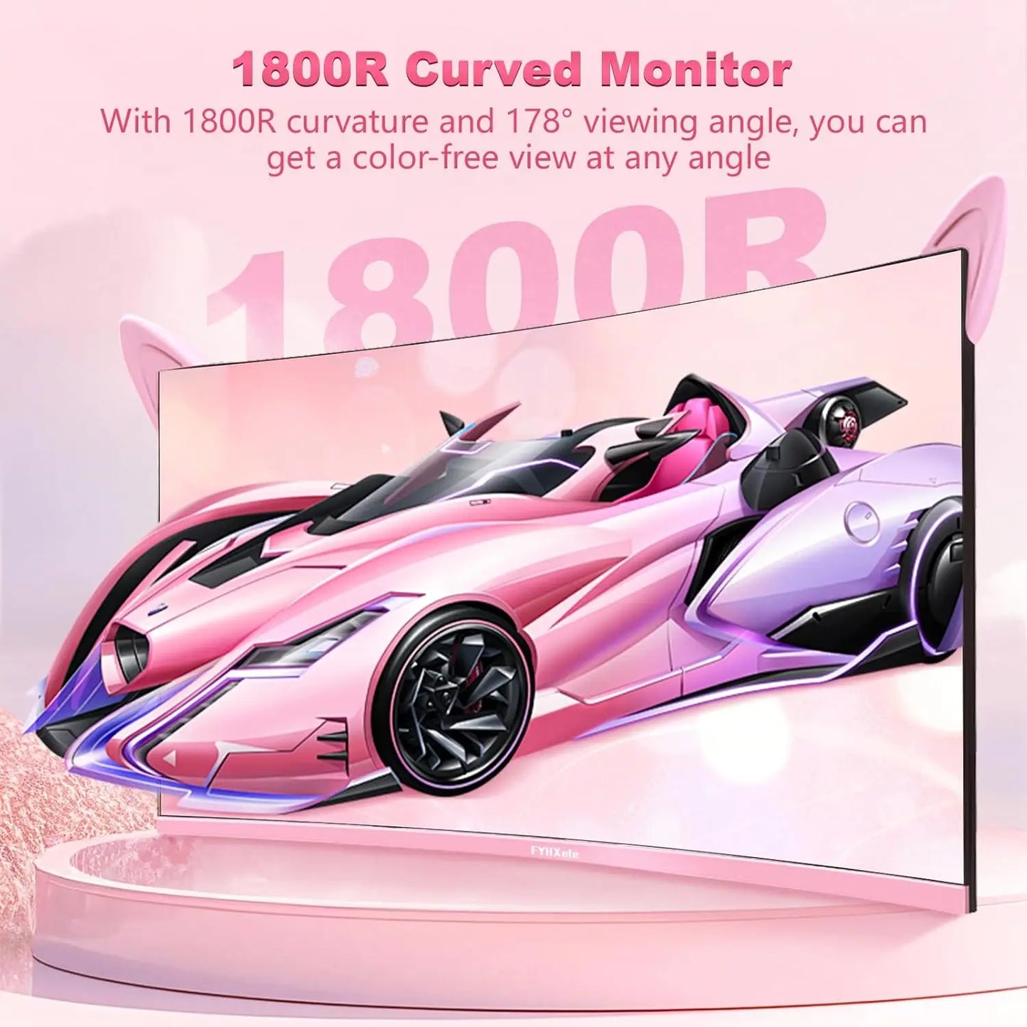 FYHXele Curved Gaming Monitor QHD 165Hz HDR10 FreeSync 1ms