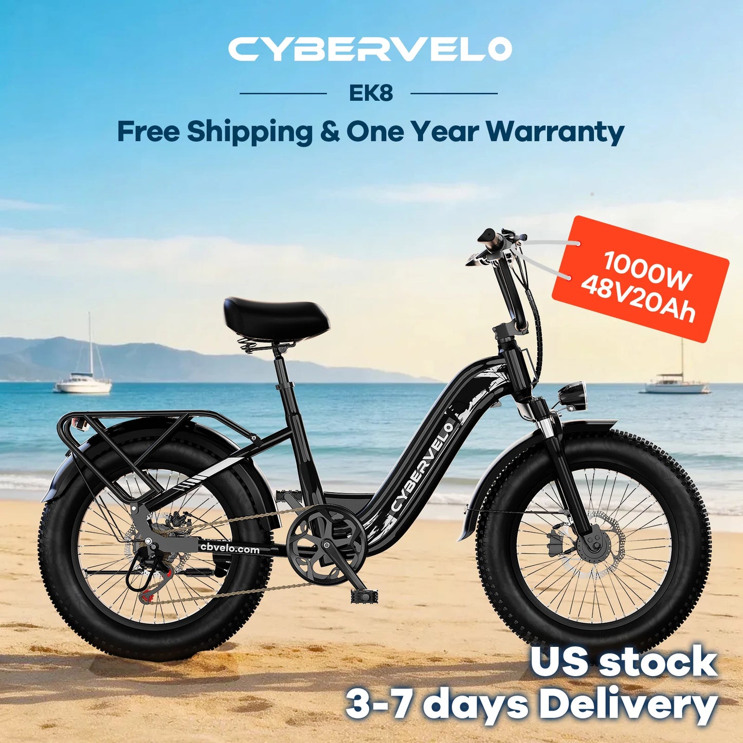 CYBERVELO EK8 Off Road Electric Bike 1000W 20Ah Battery