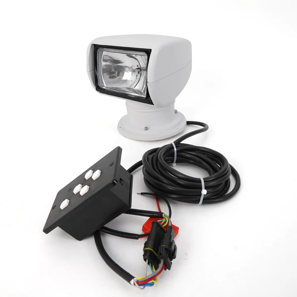 100W Marine Remote Controlled Boat Spotlight 360 Degree Waterproof Searchlight High Intensity for Boaters
