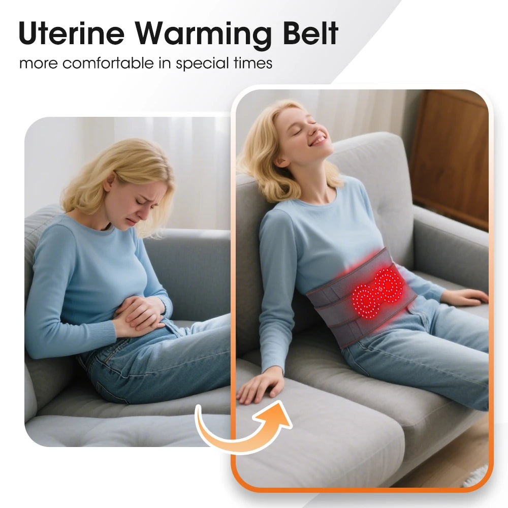 Cordless Hating Pad with Massager, Heating Pad for Back Pain Relief, Vibration Massage Heated Waist Belt Support, Portable Low Back Massager with 3 Heating Levels, Gifts for Women Men