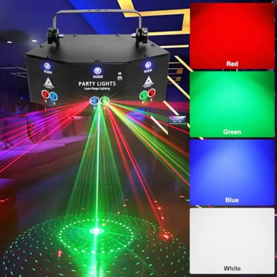 RGB DJ Disco Light With Remote DMX512 LED Pattern Strobe