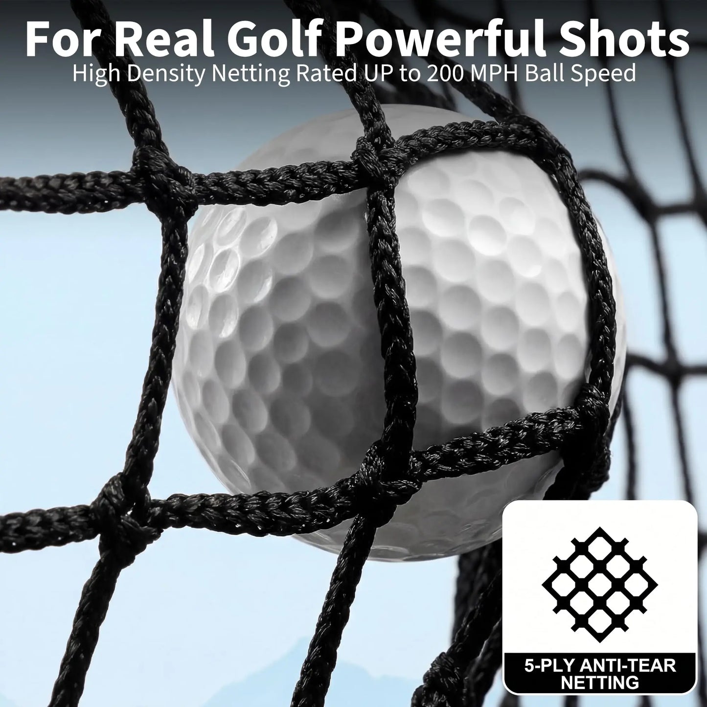 HiMISS 10x7ft Golf Practice Net With Chipping Goal And Upgraded Poles For Backyard Driving