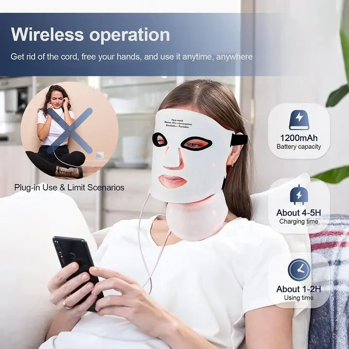 Iebilif Silicone LED Mask With Photon Therapy For Skin Rejuvenation