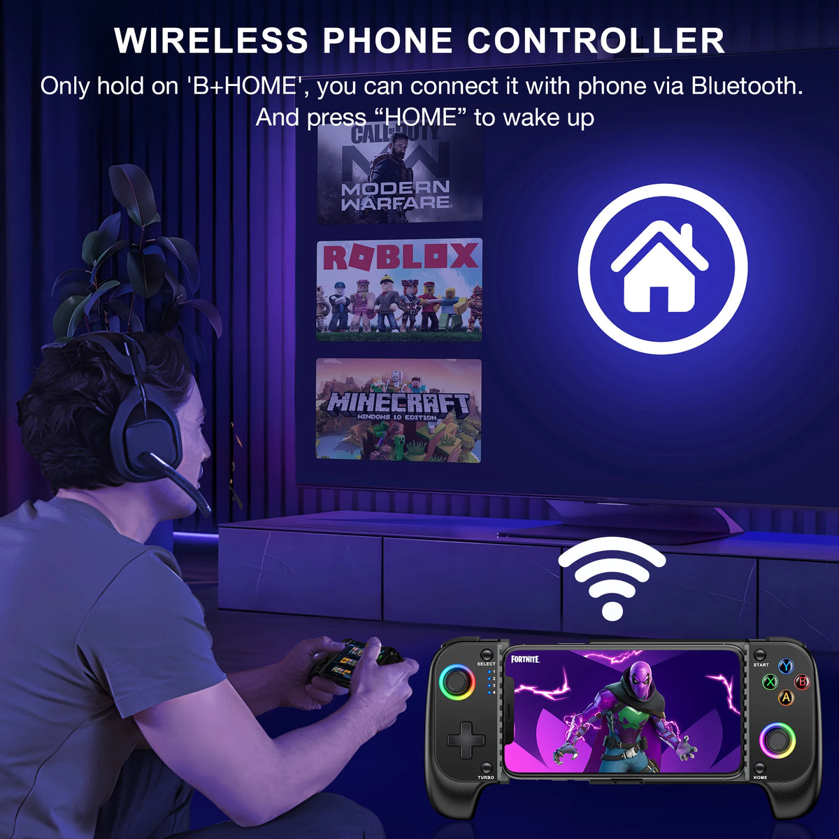 Beboncool MC100 Telescopic Wireless Bluetooth Game Controller for iOS Android
