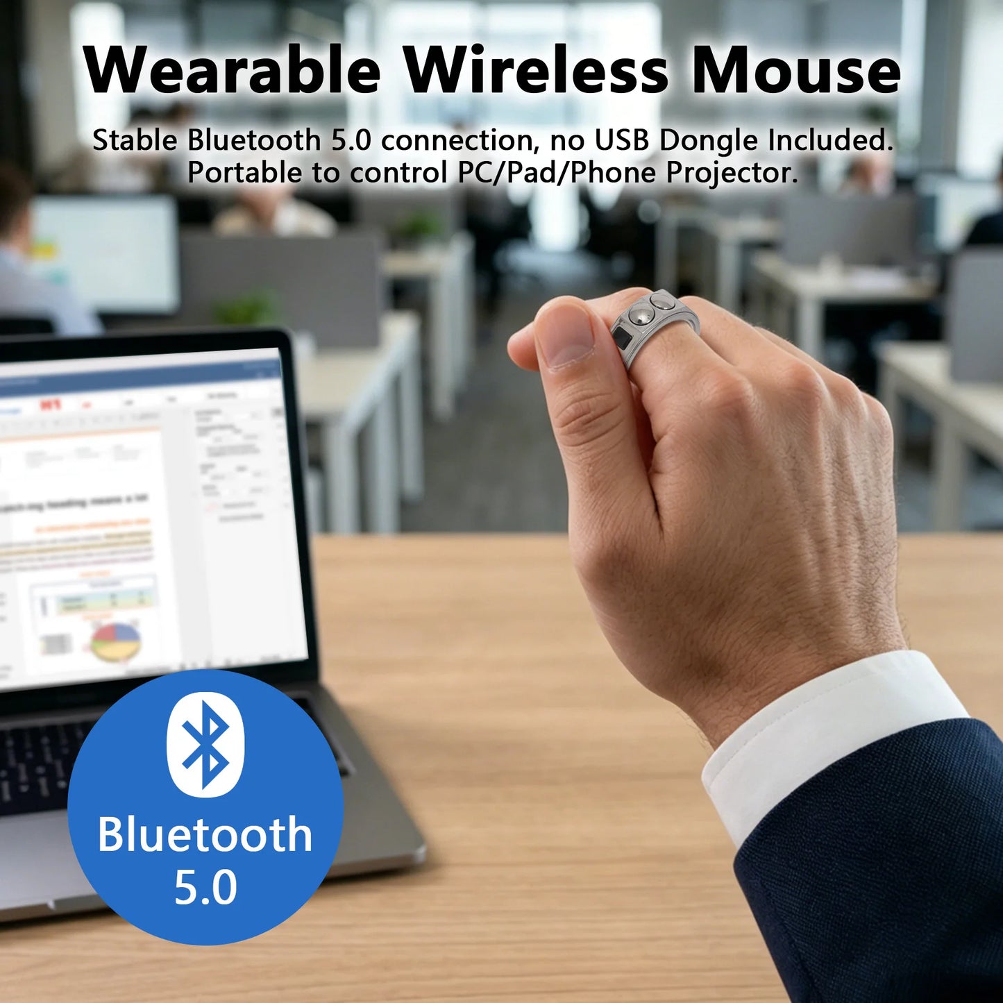Smart Mouse Ring Bluetooth AR Glasses Waterproof PPT Presentations