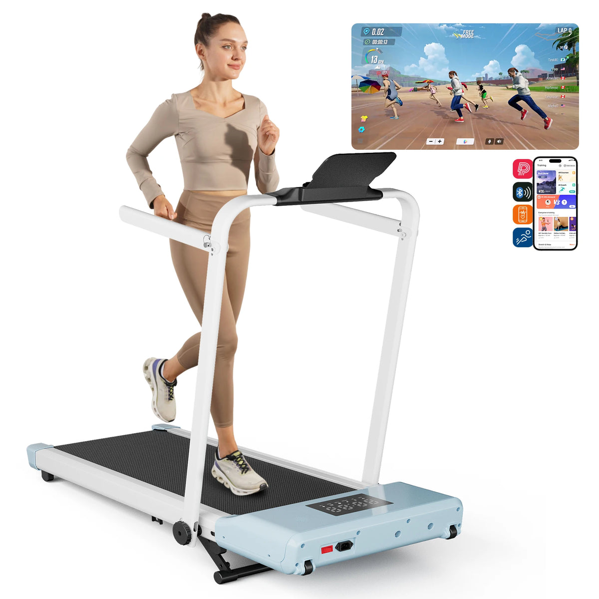 Superun 3.0HP Foldable Treadmill With Incline Handle And Remote Control
