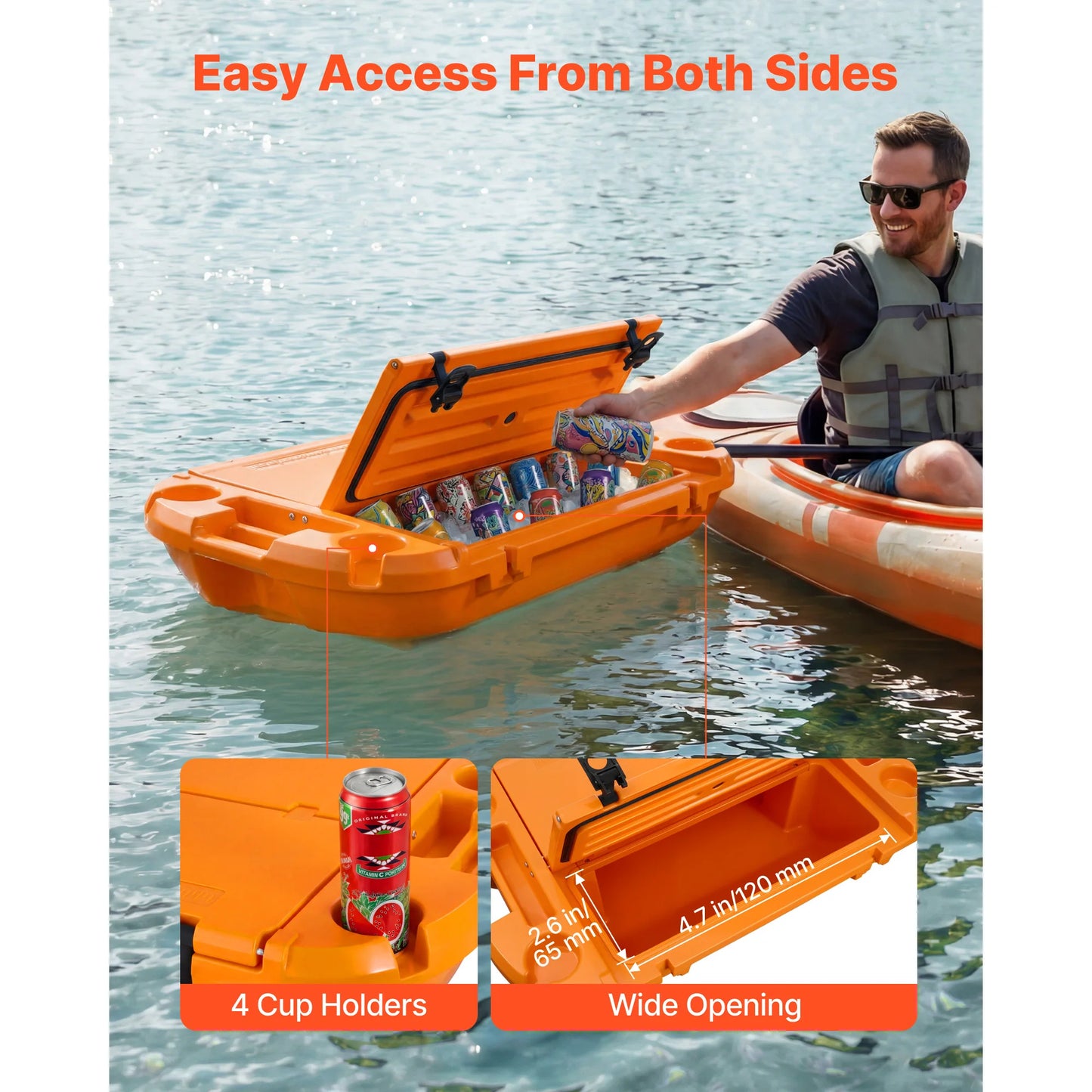 SucceBuy Floating Cooler Amphibious Ice Chest for Land and Water