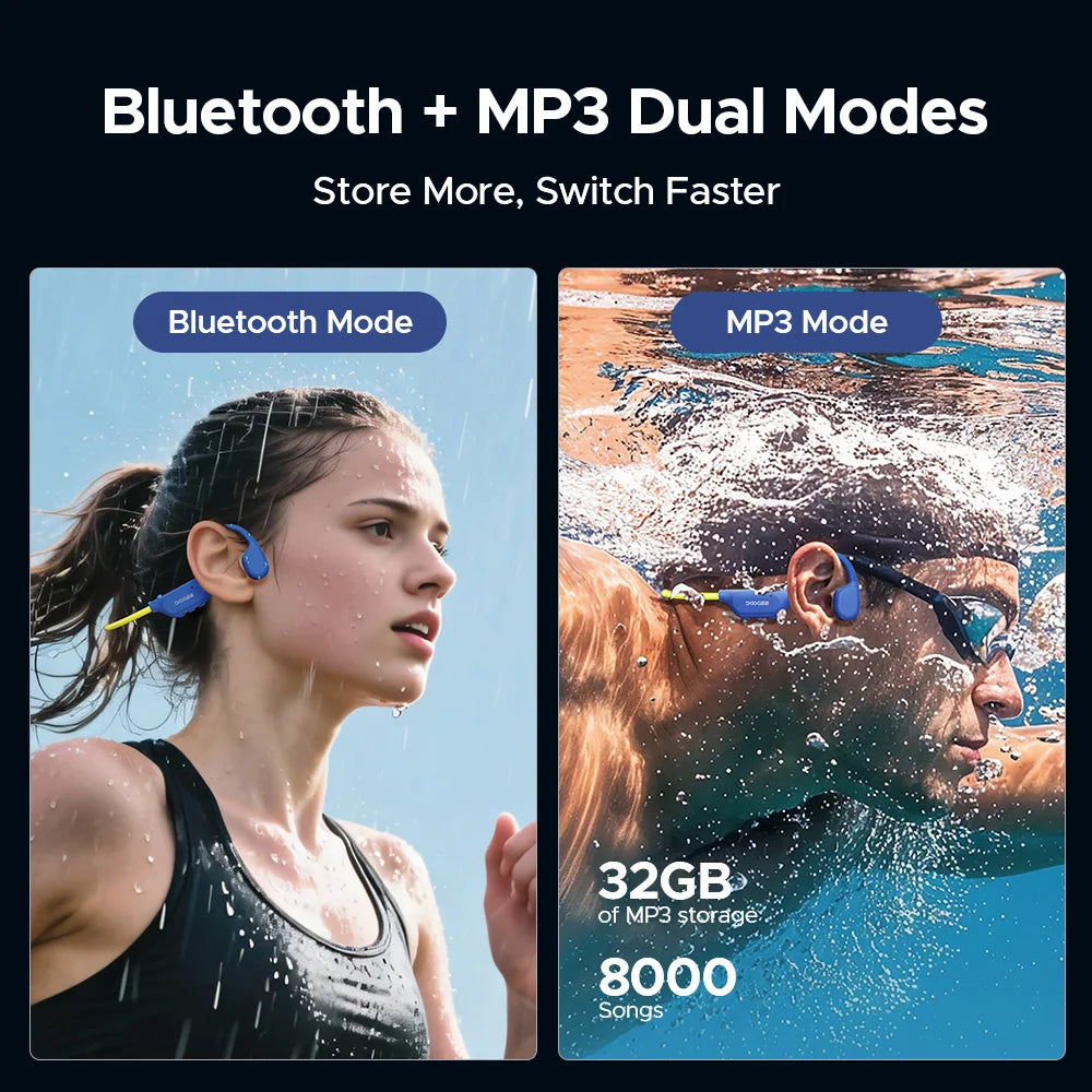 DOOGEE BoneBeat Swim Ray Bone Conduction Headphones IP68 Waterproof Wireless