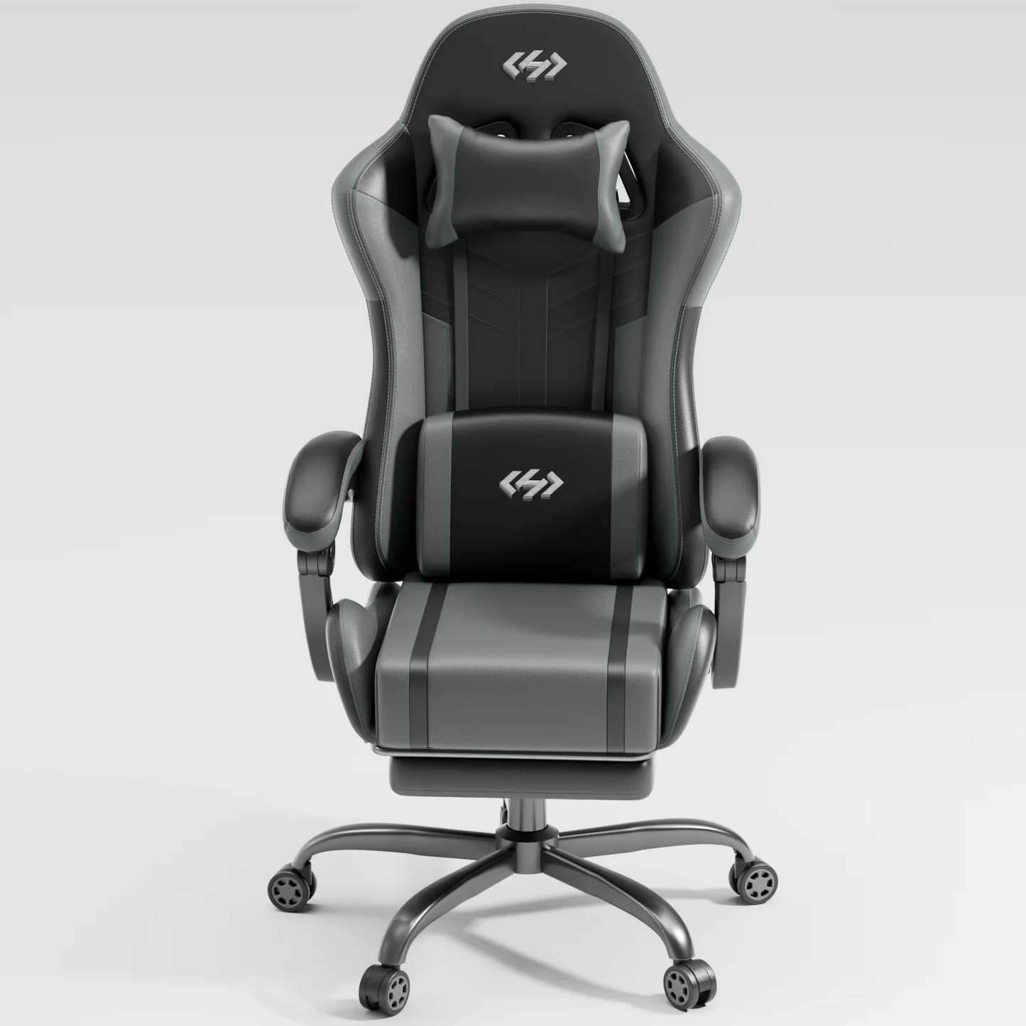 NEBMAAX Ergonomic Gaming Chair With Massage Footrest PU Leather