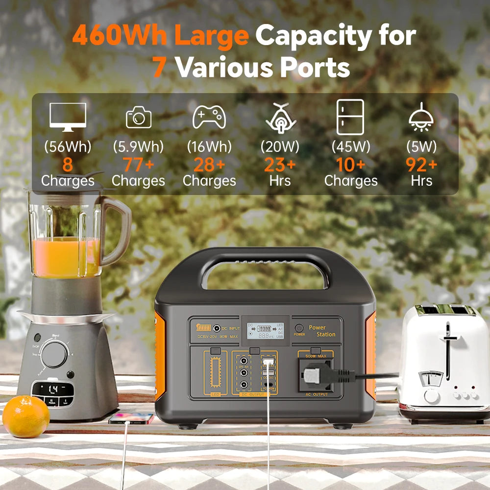 GaiaRay Electric Solar Power Station 500W 460Wh Emergency Backup