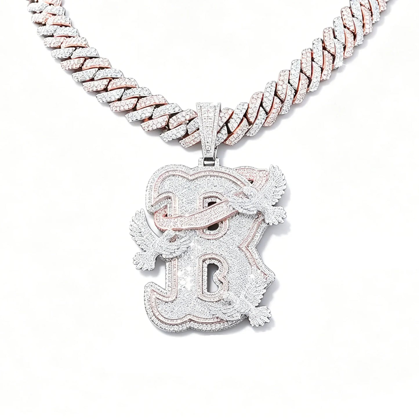 Lyee Cyee Peace Dove Letter B Zircon Pendant Necklace