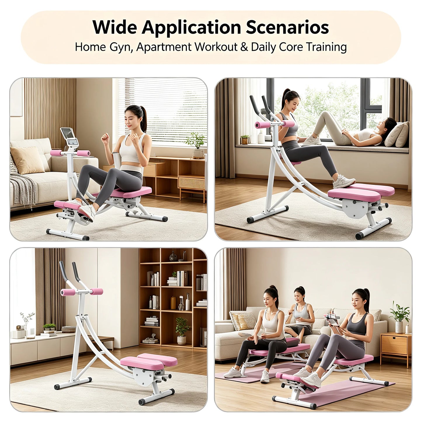 Premium Foldable Dual Arc Ab Trainer Digital Led Display Console