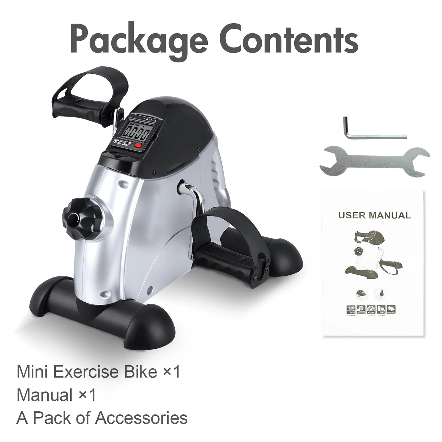 Motorized Mini Under Desk Pedal Exerciser Bike With Digital Display