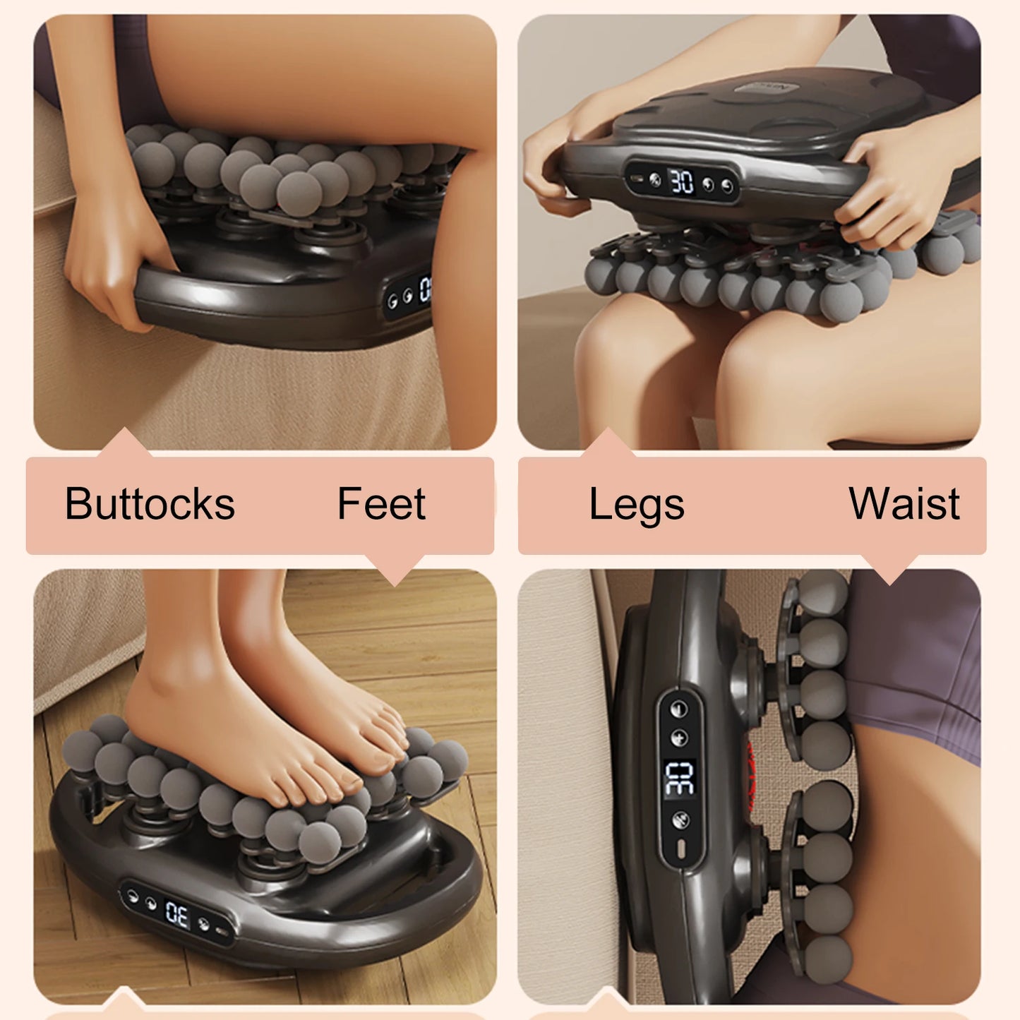42 Roller Nodes Electric Deep Tissue Massager with LCD Display