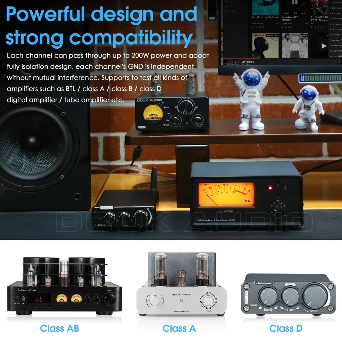 Nobsound VU102 2(1)-IN-1(2)-OUT Audio Selector Speaker Splitter Amplifier Switcher VU Meter with Remote Control