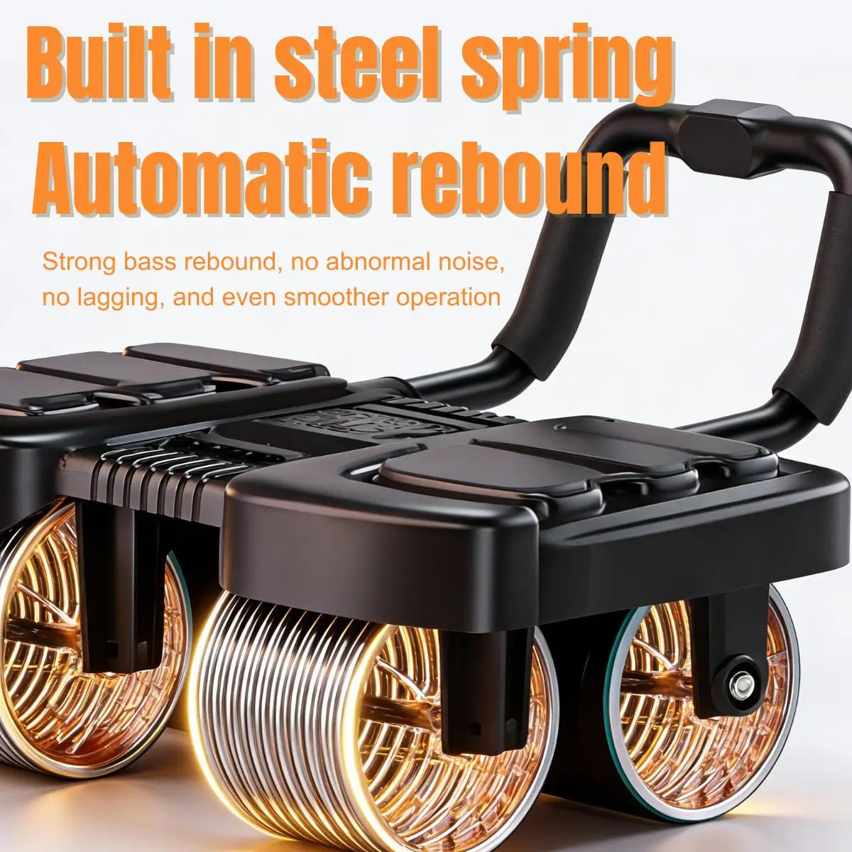 Four Wheel Automatic Rebound Ab Roller With Core Training Knee Pad