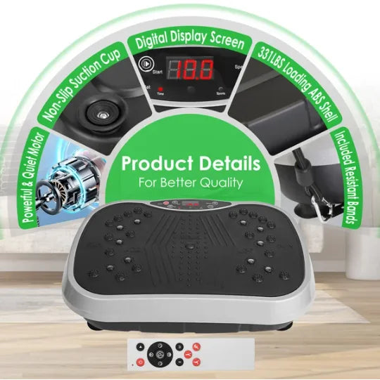 Whole Body Vibration Platform With Resistance Bands Remote Control