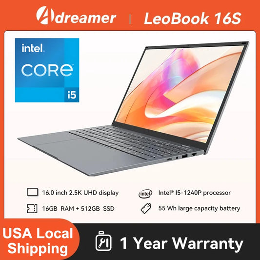 ADREAMER LeoBook Laptop Windows 11 Intel Core I5 1240P