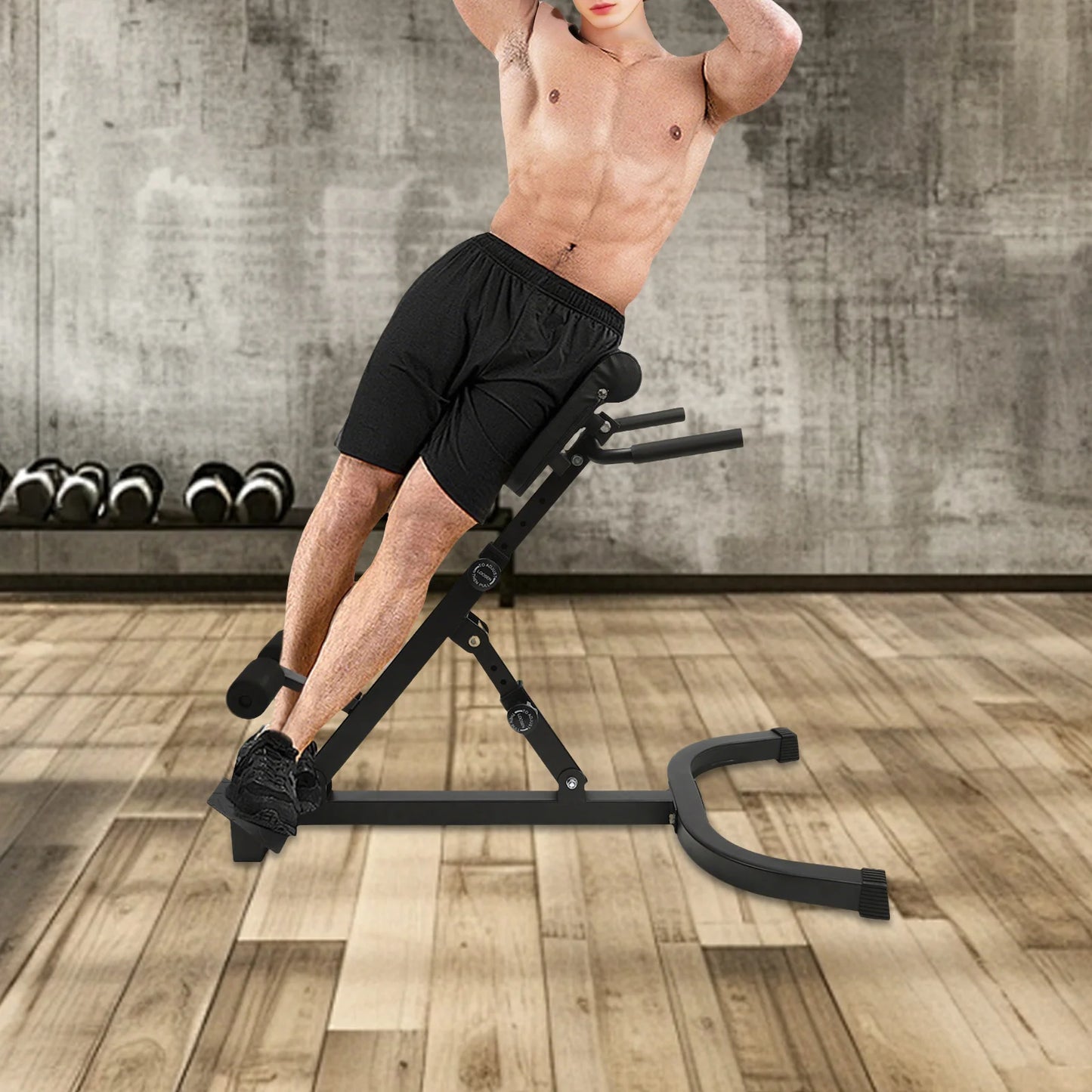 Foldable Roman Chair Hyperextension Bench For Core Training
