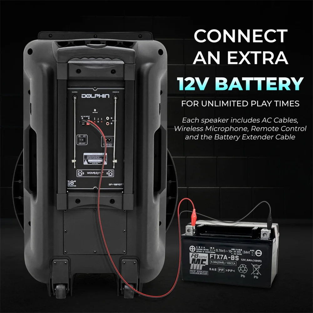 CURUK 4500W Portable Bluetooth Party Speaker With Subwoofer Karaoke