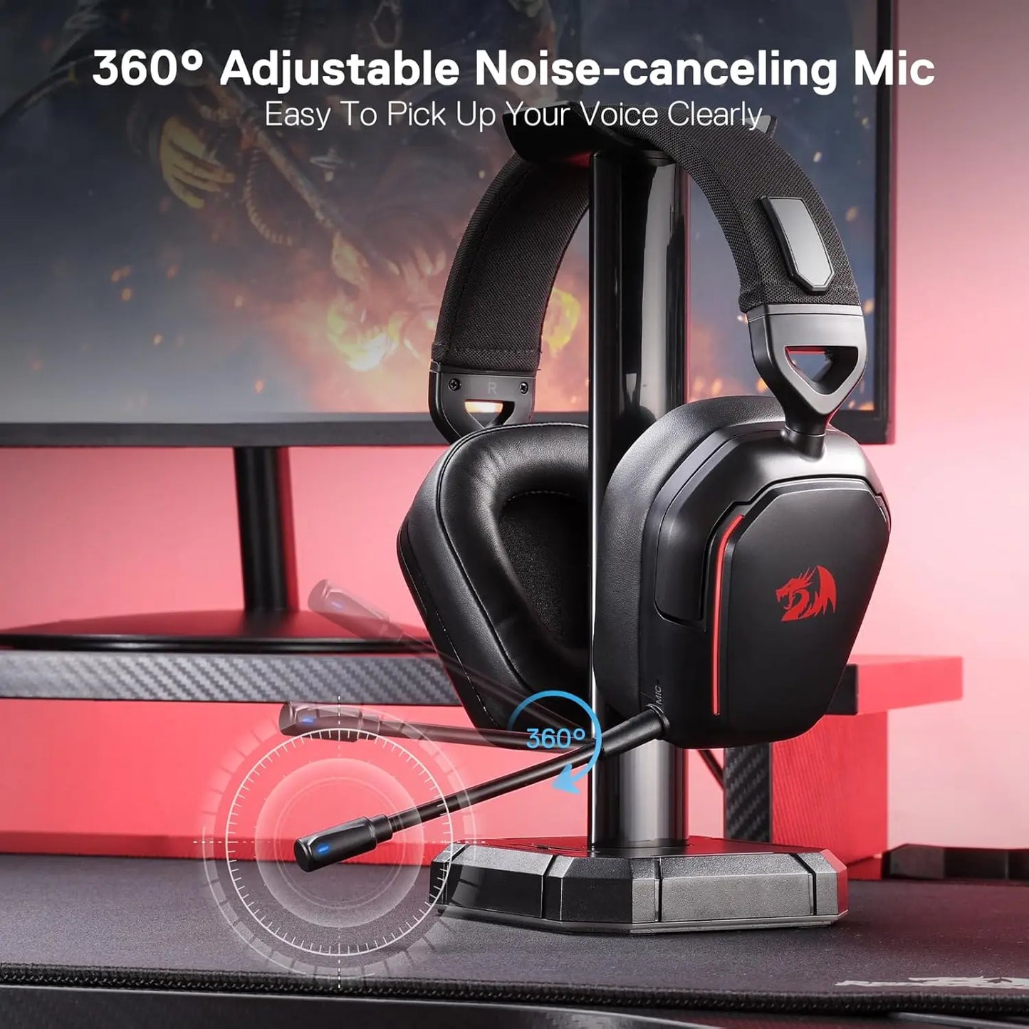 Redragon H868 Wireless RGB Gaming Headset With 7.1 Surround Sound
